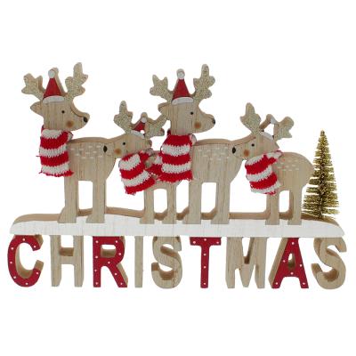 Wooden Reindeer Christmas Sign